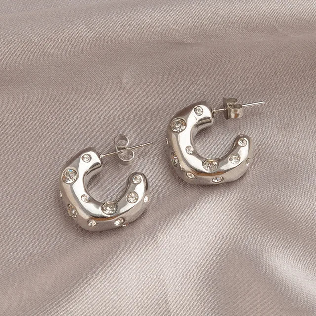 Pendientes Marimar plateados