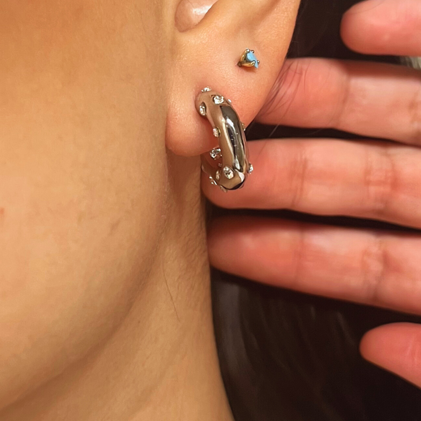Pendientes Marimar plateados