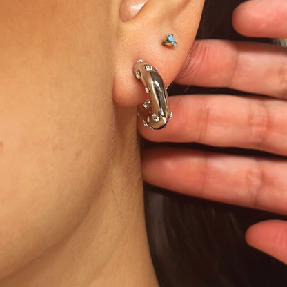 Pendientes Marimar plateados