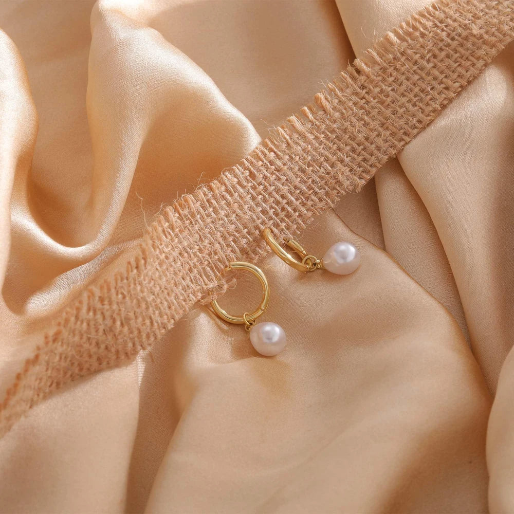 Pendientes Perla de agua dulce - Oro